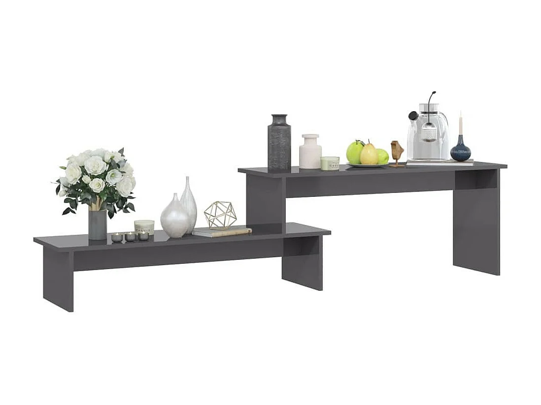 Meuble TV Gris brillant 180x30x43