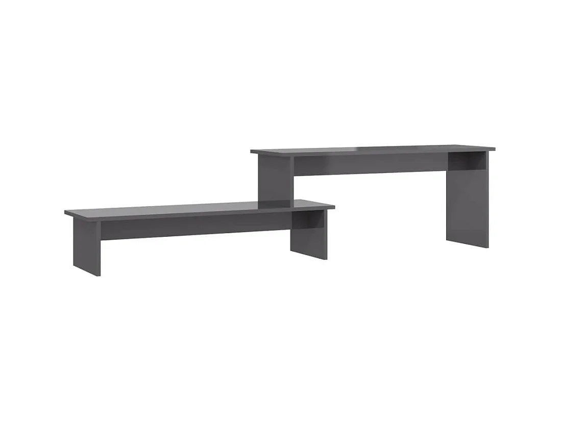 Meuble TV Gris brillant 180x30x43