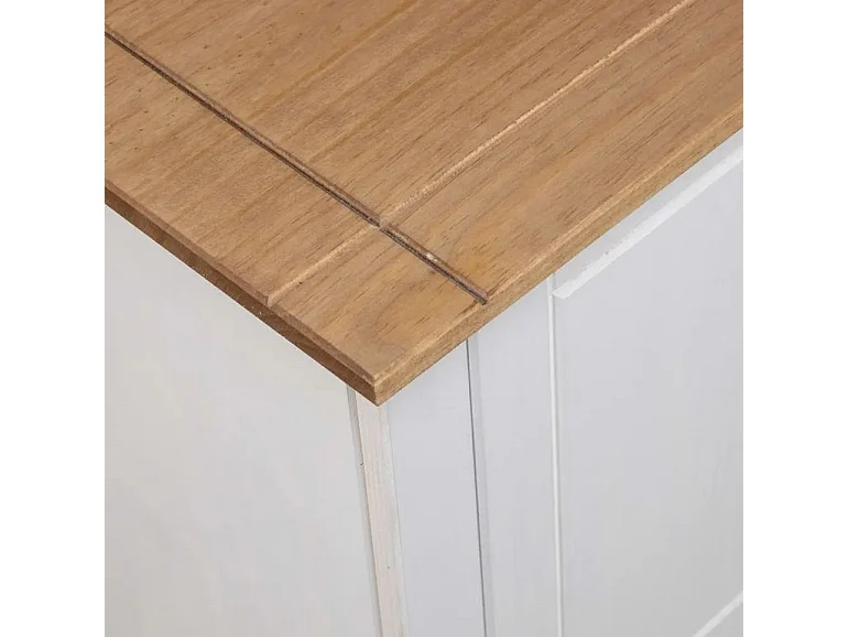 Meuble TV 2 portes en bois de pin massif Autika 120cm – Élégance rustique et polyvalence-Couleur Blanc