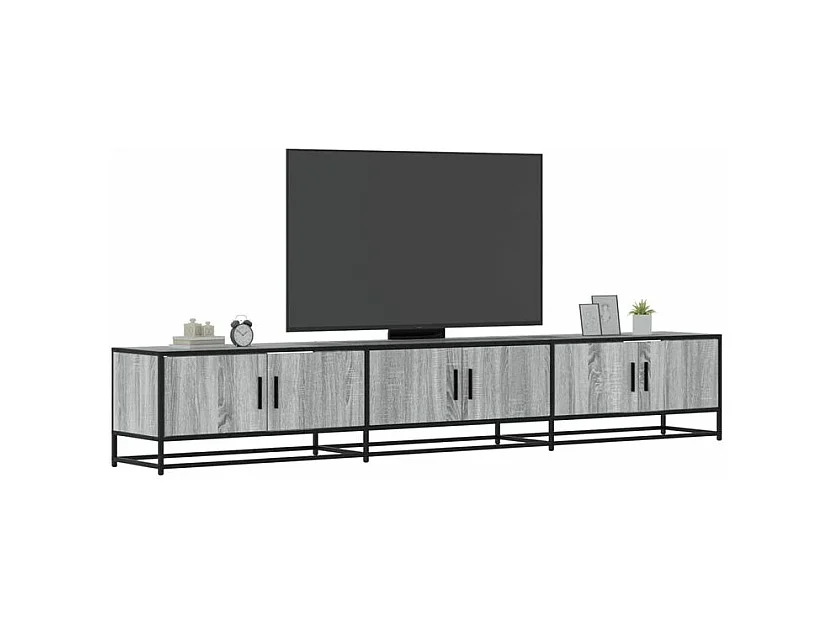 Meuble TV sonoma gris 240x35x41 bois d'ingénierie