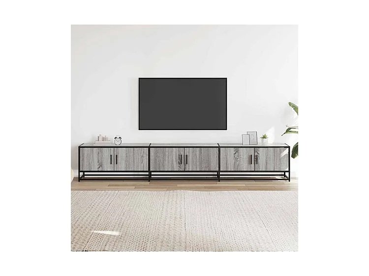 Meuble TV sonoma gris 240x35x41 bois d'ingénierie