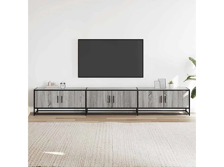 Meuble TV sonoma gris 240x35x41 bois d'ingénierie