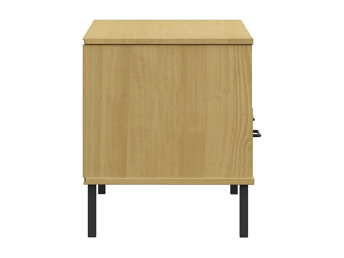 Meuble TV avec pieds en métal Marron Bois de pin massif OSLO