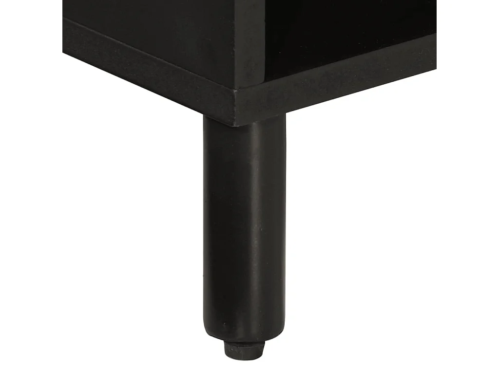 Meuble TV noir 80x31x46 bois massif de manguier