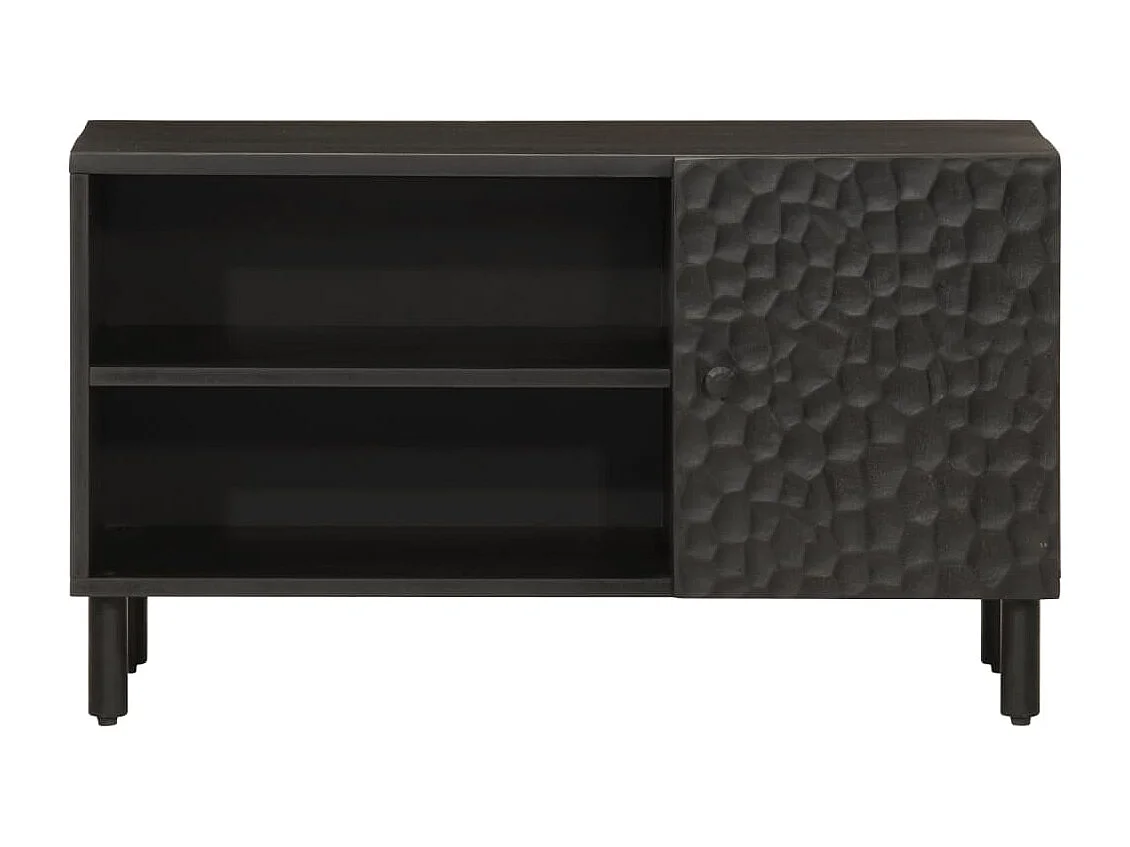 Meuble TV noir 80x31x46 bois massif de manguier