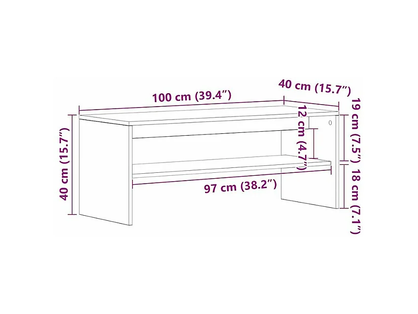 Meuble TV Blanc 100 x 40x40