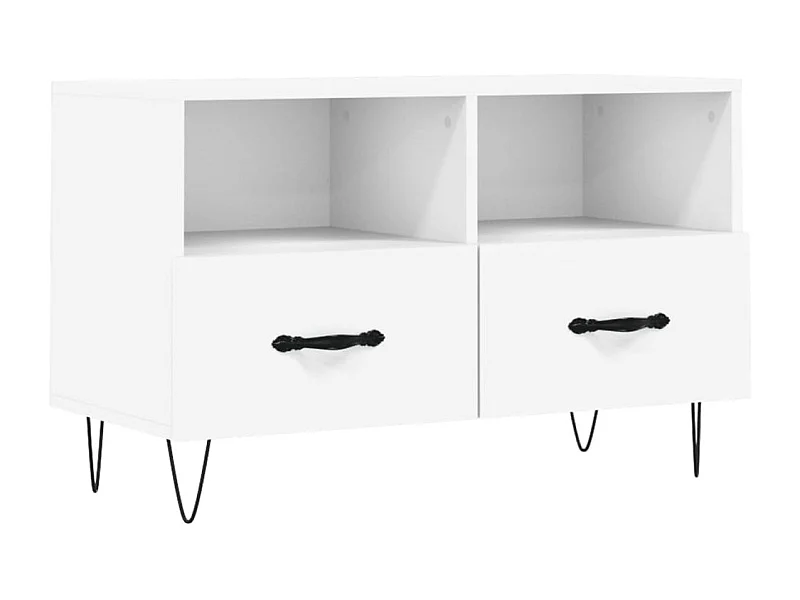 Meuble TV Blanc 80x36x50 Bois d'ingénierie