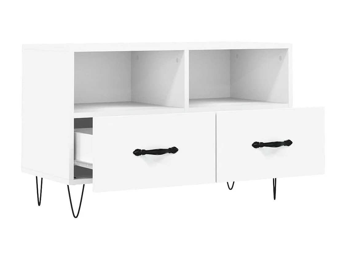 Meuble TV Blanc 80x36x50 Bois d'ingénierie