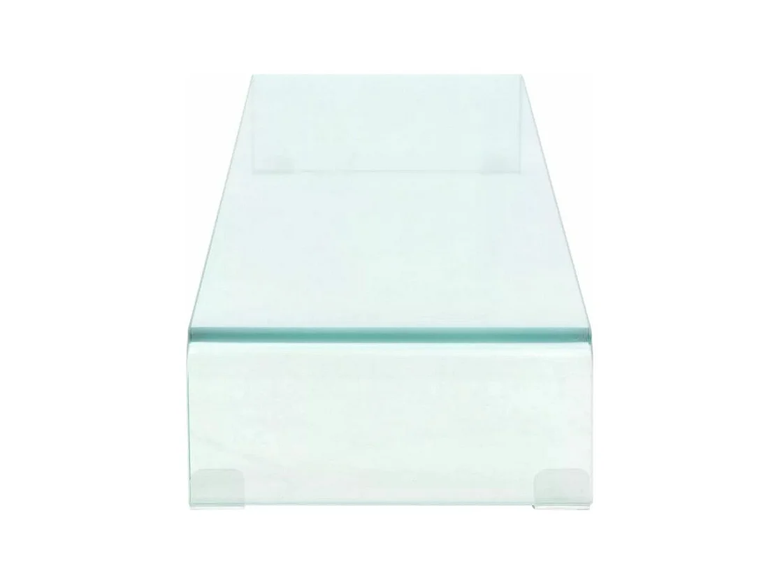 Meuble TV verre trempé transparent Martial L 80