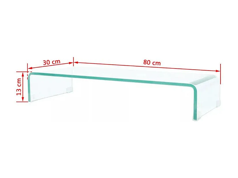 Meuble TV verre trempé transparent Martial L 80