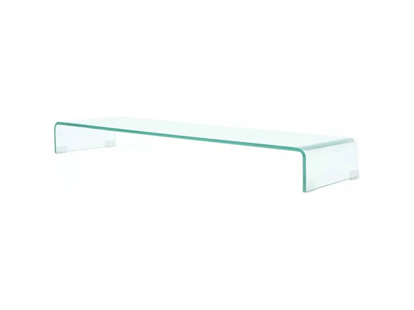 Meuble TV verre trempé transparent Martial L 80