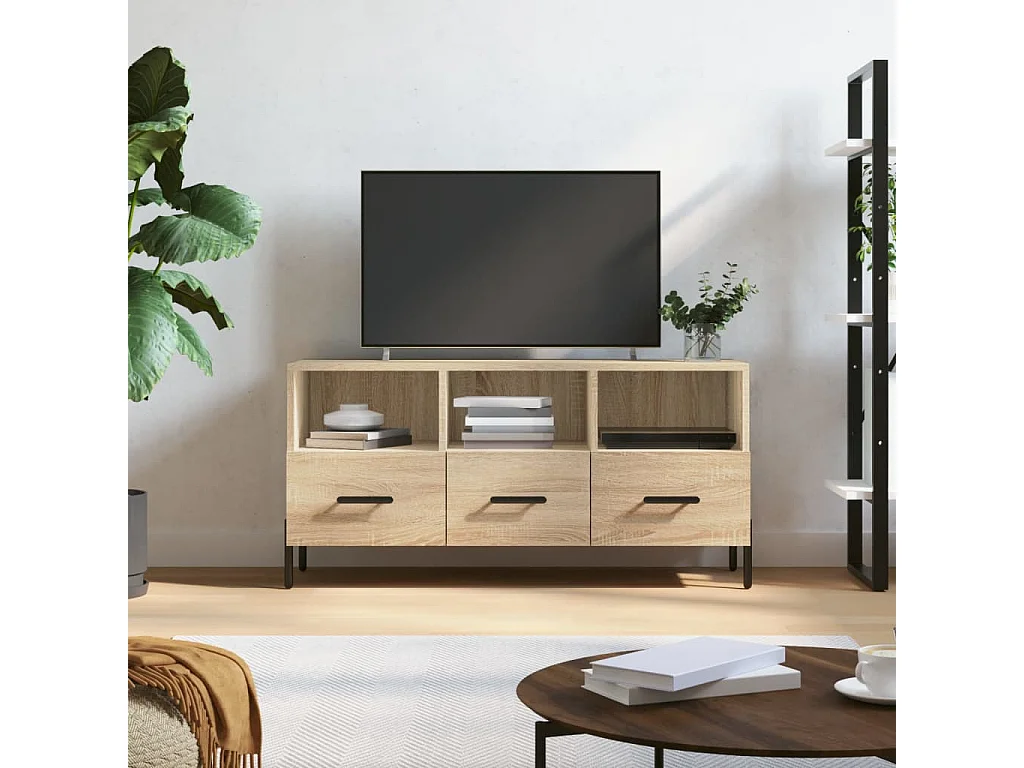 Meuble TV chêne sonoma 102x36x50 bois d'ingénierie