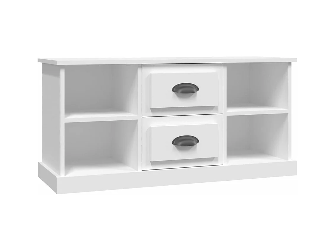 Meuble TV blanc 99,5x35,5x48 bois d'ingénierie