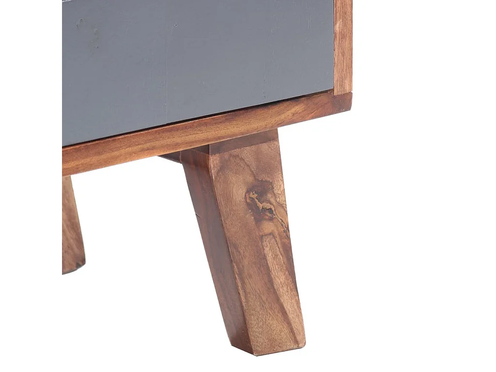 Meuble TV Gris 140x30x45 Bois massif