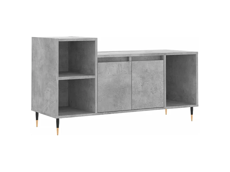 Meuble TV Gris béton 100x35x55 Bois d'ingénierie