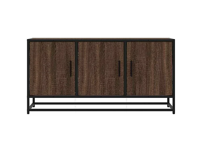 Meuble TV chêne marron 100x35x50 bois d'ingénierie et métal