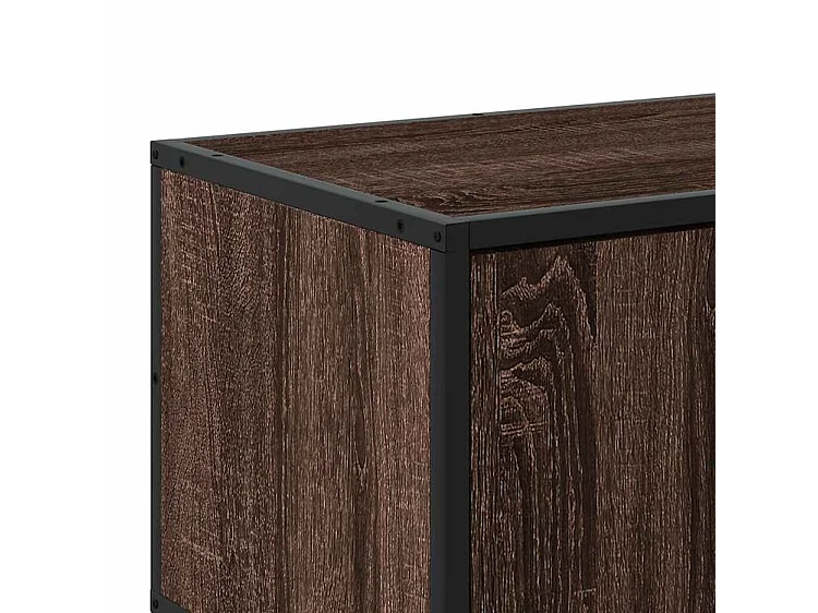 Meuble TV chêne marron 100x35x50 bois d'ingénierie et métal