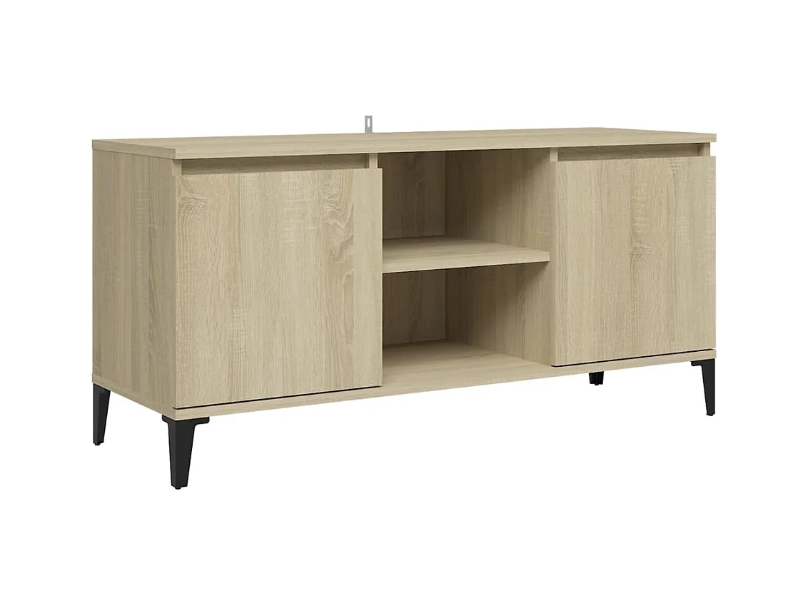 Meuble TV avec pieds en métal Chêne sonoma 103,5x35x50