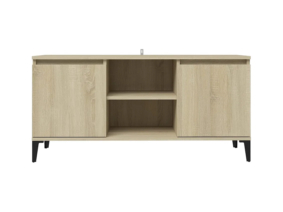 Meuble TV avec pieds en métal Chêne sonoma 103,5x35x50