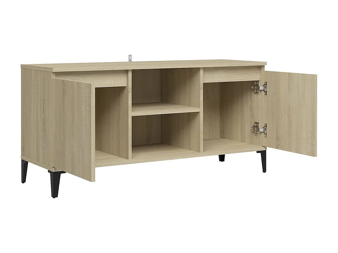 Meuble TV avec pieds en métal Chêne sonoma 103,5x35x50