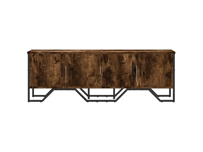 Meuble TV chêne fumé 122x34x41 bois d'ingénierie