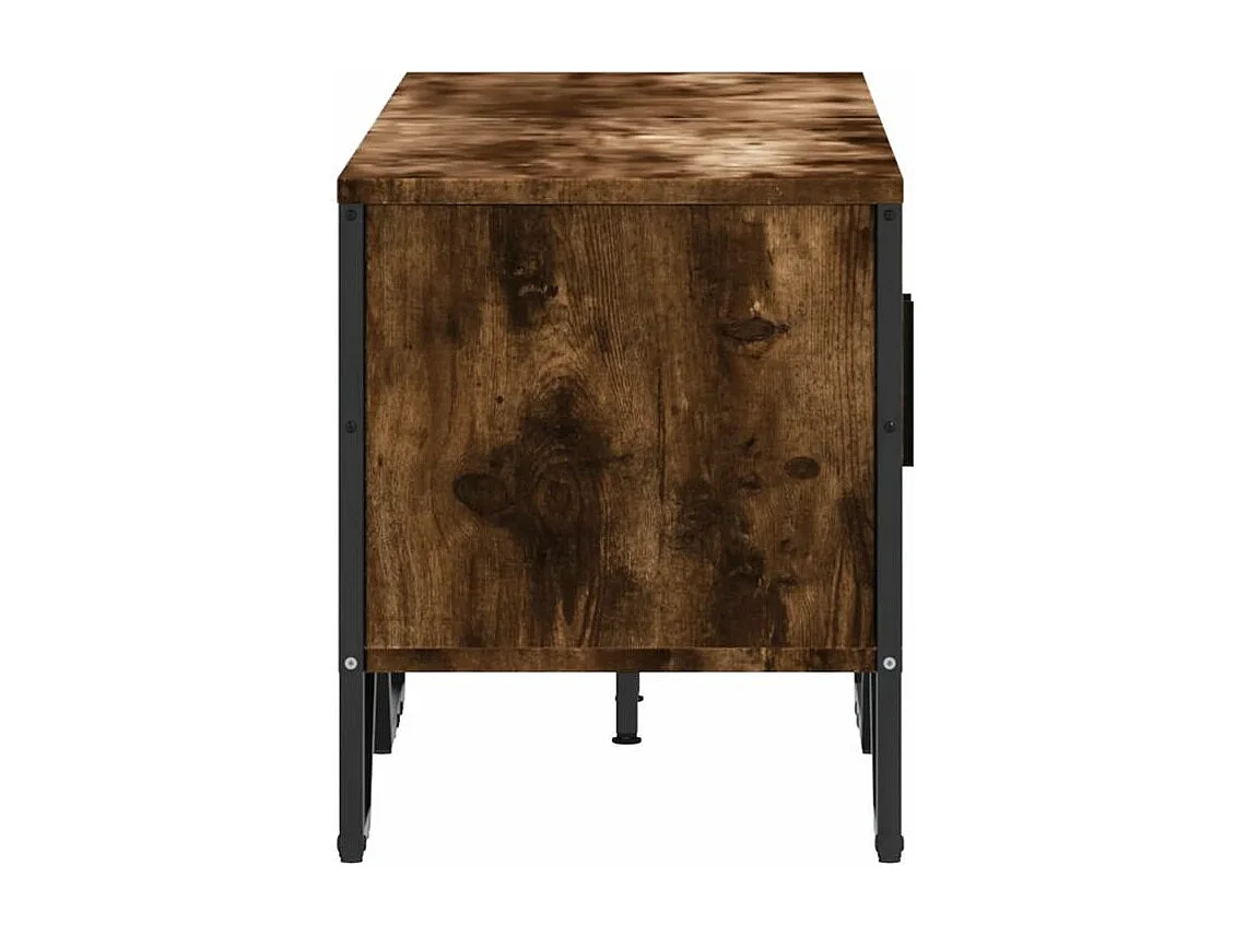 Meuble TV chêne fumé 122x34x41 bois d'ingénierie