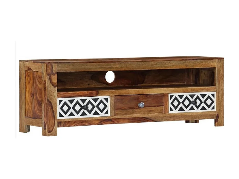 Meuble TV 3 tiroirs 1 niche sesham clair Balima