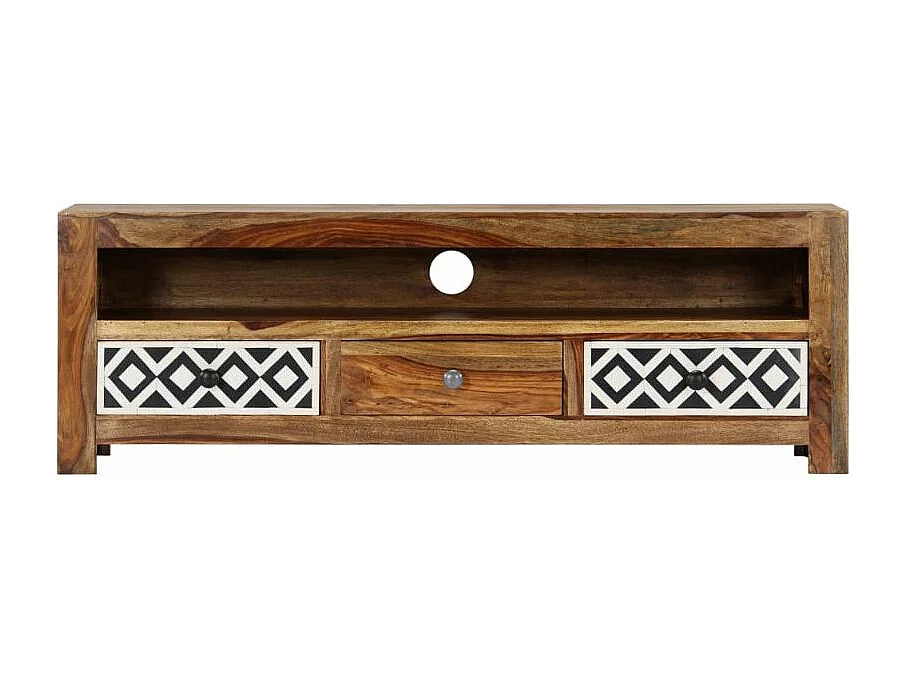 Meuble TV 3 tiroirs 1 niche sesham clair Balima