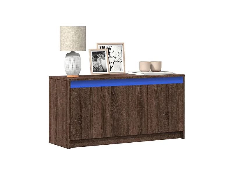 Meuble TV avec LED chêne marron 100x34x50 bois d'ingénierie