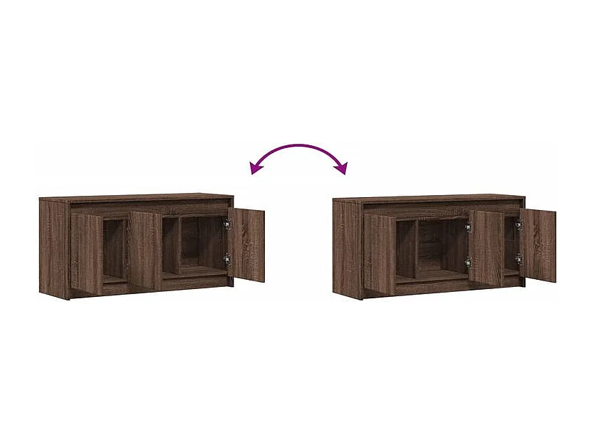 Meuble TV avec LED chêne marron 100x34x50 bois d'ingénierie