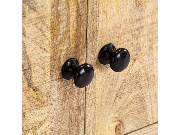 Meuble TV 4 portes 4 tiroirs manguier massif clair Maneci