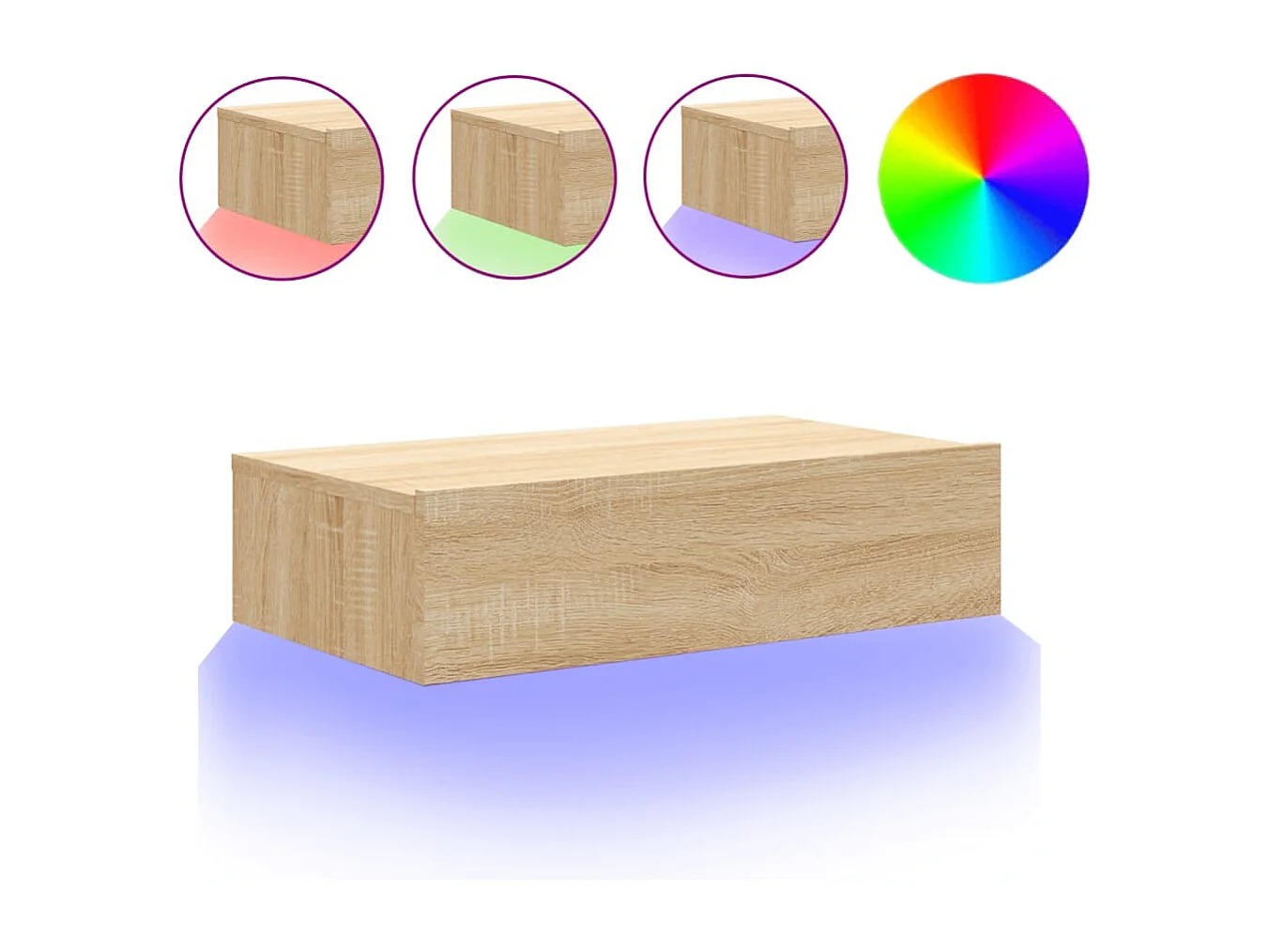 Meuble TV avec éclairage LED chêne sonoma 60x35x15,5