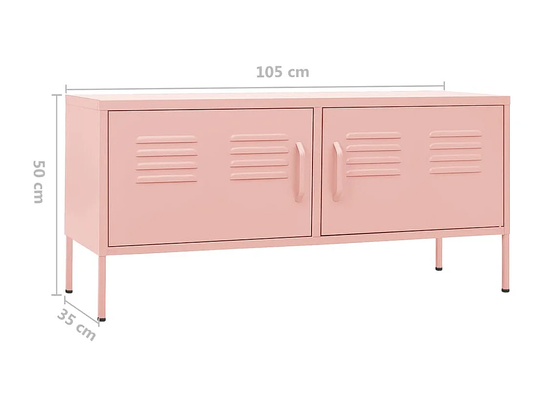Meuble TV Rose 105x35x50 Acier 2