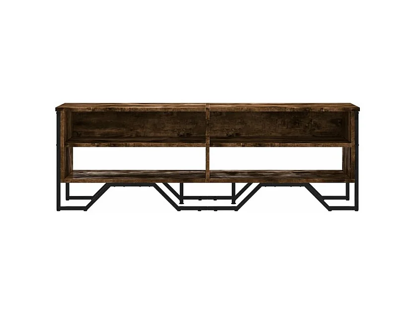 Meuble TV chêne fumé 122x34x41 bois d'ingénierie