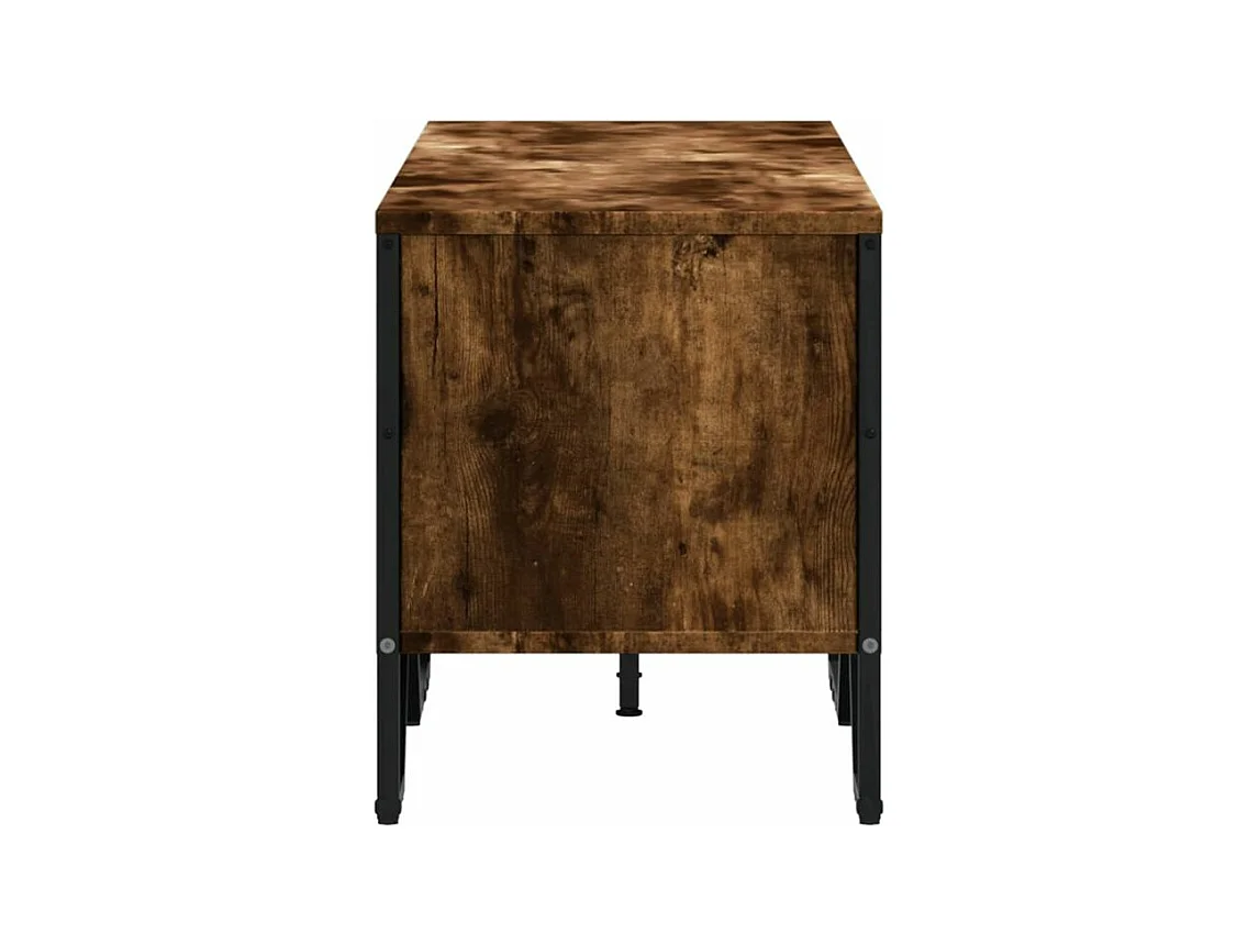 Meuble TV chêne fumé 122x34x41 bois d'ingénierie