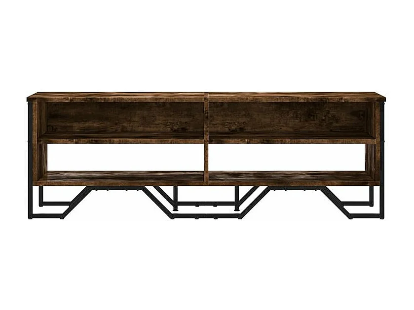 Meuble TV chêne fumé 122x34x41 bois d'ingénierie