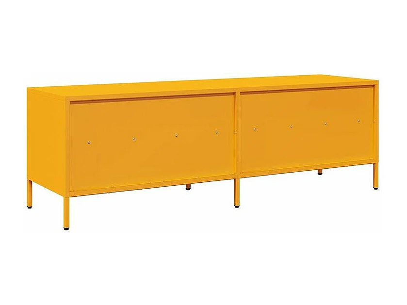 Meuble TV jaune moutarde 135x39x43,5 acier laminé à froid