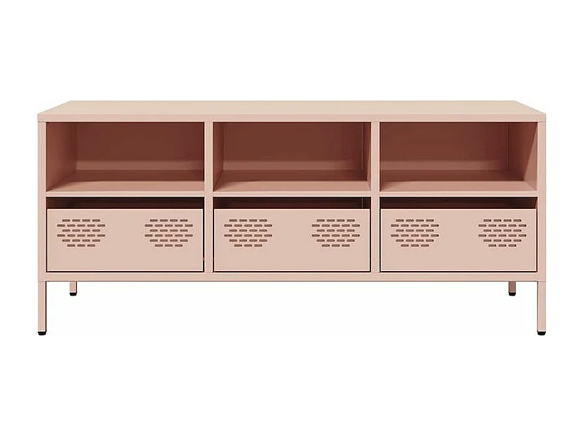 Meuble TV rose 101,5x39x43,5 acier laminé à froid