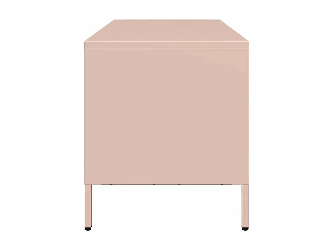 Meuble TV rose 101,5x39x43,5 acier laminé à froid