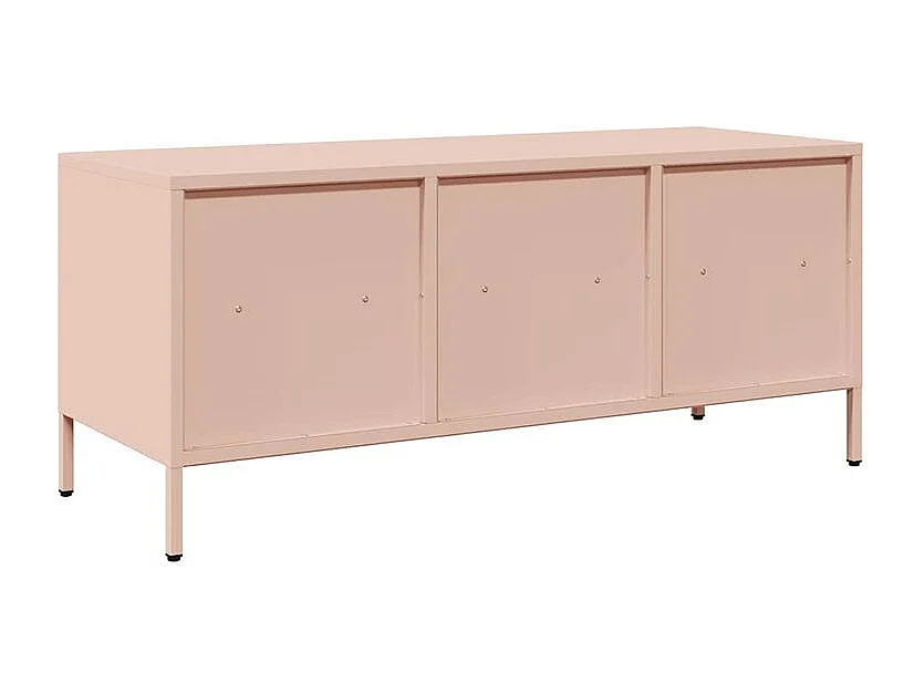 Meuble TV rose 101,5x39x43,5 acier laminé à froid
