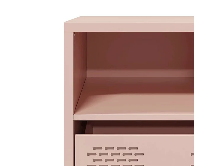 Meuble TV rose 101,5x39x43,5 acier laminé à froid