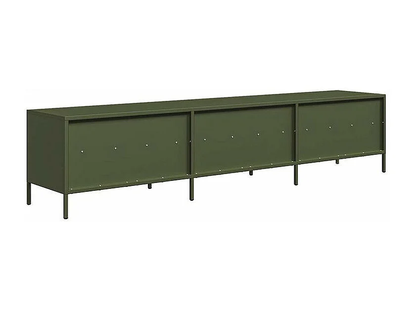 Meuble TV vert olive 202x39x43,5 acier laminé à froid