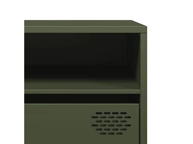 Meuble TV vert olive 202x39x43,5 acier laminé à froid