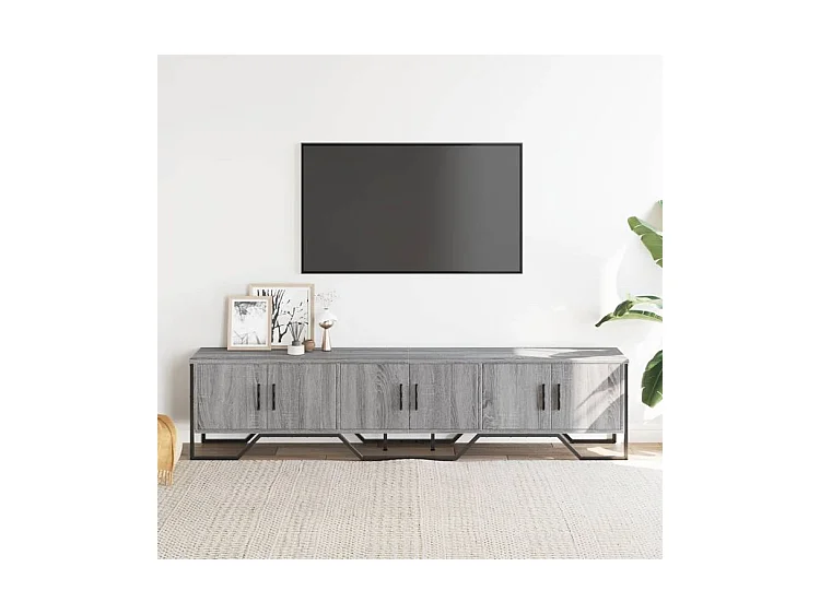 Meuble TV sonoma gris 180x34x41 bois d'ingénierie