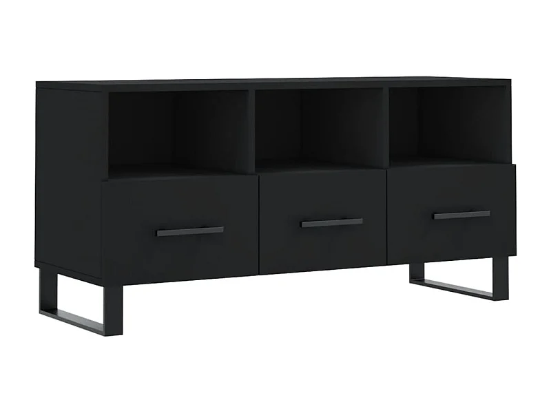 Meuble TV noir 102x36x50 bois d'ingénierie