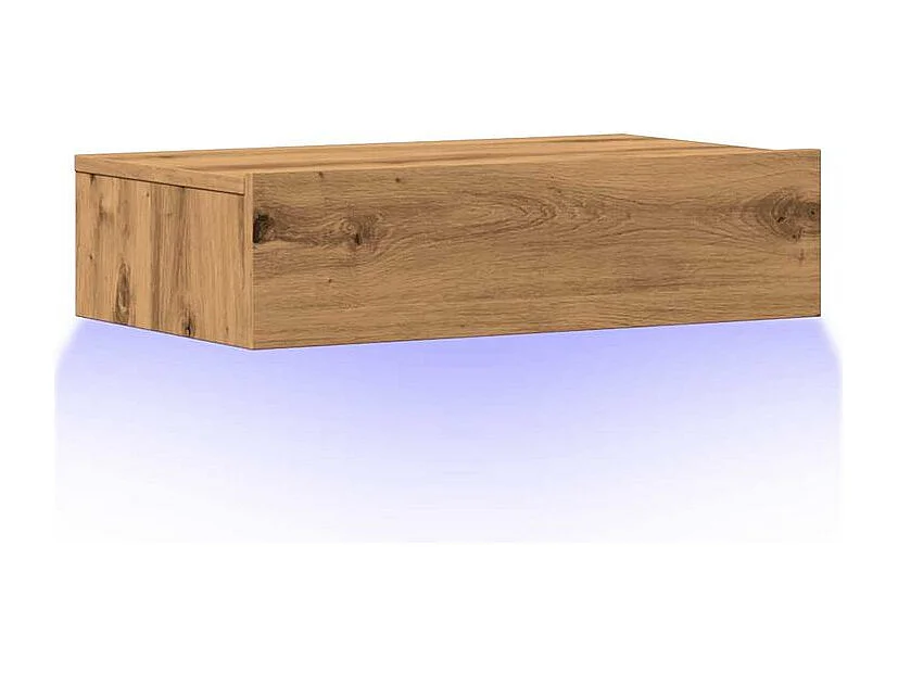 Meuble TV avec éclairages LED chêne artisanal 60x35x15,5