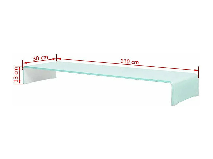 Meuble TV verre trempé blanc Martial L 110