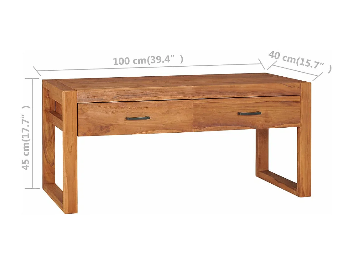 Meuble TV 100x40x45 Bois de teck recyclé 2