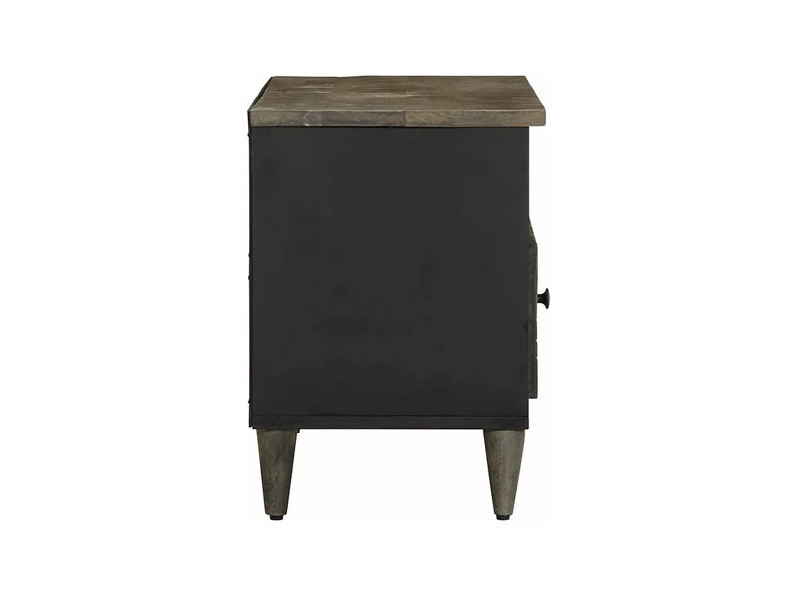 Meuble TV noir 80x33x46 bois massif de manguier