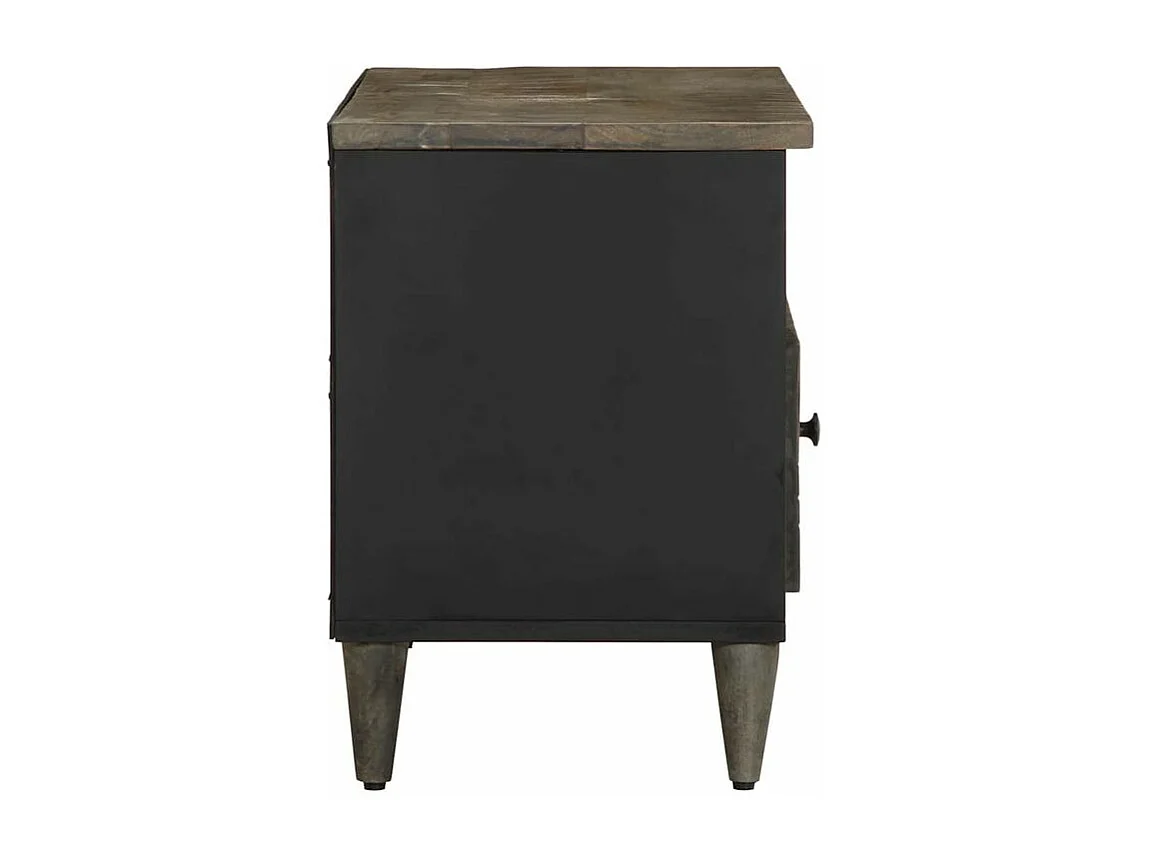 Meuble TV noir 80x33x46 bois massif de manguier